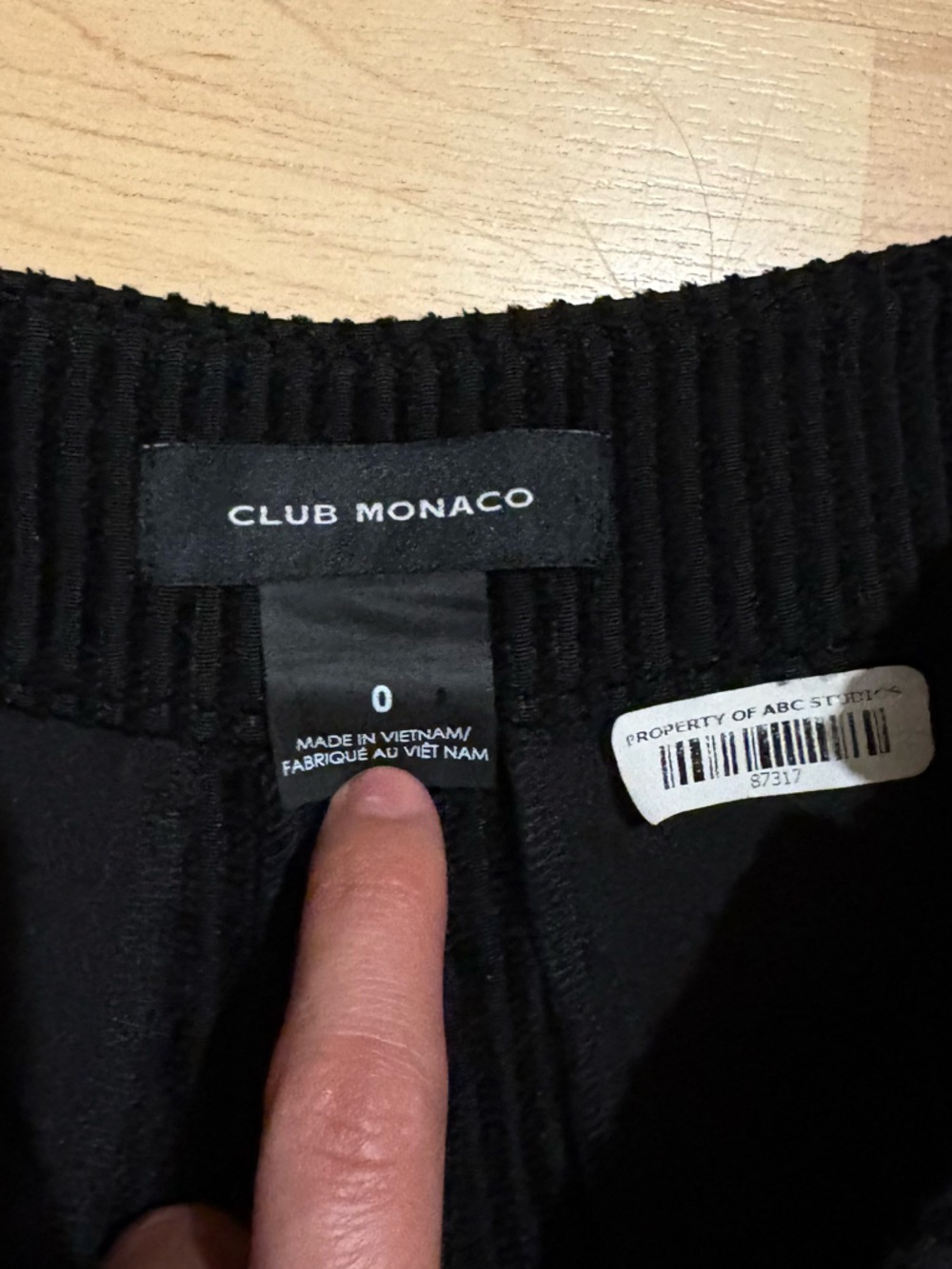 Club Monaco Womens Wide Leg Ribbed Trouser Pants - Picture 4 of 5